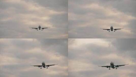 大型载人飞机客机飞行特写高清在线视频素材下载