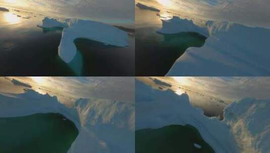 FPV航拍海洋冰川高清在线视频素材下载
