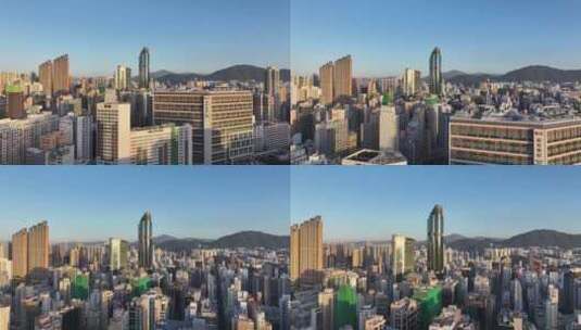 香港油尖旺区清晨航拍高清在线视频素材下载