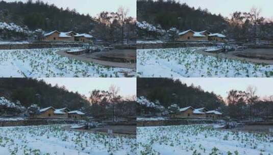 湖南韶山毛泽东故居罕见雪景实拍高清在线视频素材下载