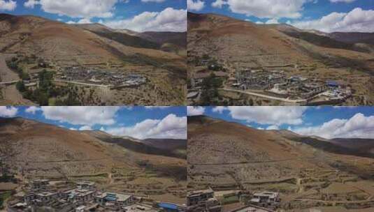 航拍西藏村庄高清在线视频素材下载