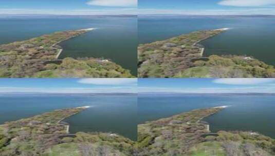 大理洱海海舌公园航拍风光高清在线视频素材下载