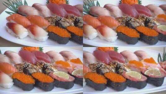 寿司 食物 三文鱼高清在线视频素材下载