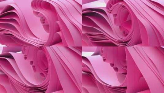 粉色背景，折叠纺织层高清在线视频素材下载