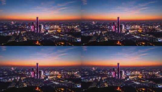 东莞市区日落夜景延时高清在线视频素材下载