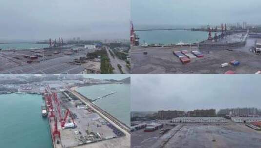 海南八所港务装卸区航拍高清在线视频素材下载