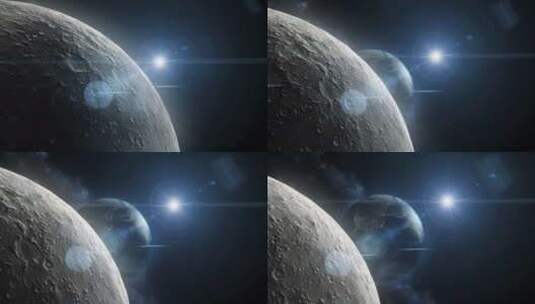 月球后面看美丽的地球_4K高清在线视频素材下载