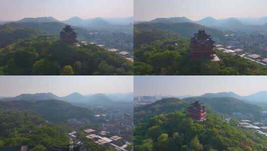 杭州城隍阁景区航拍上城区风景风光素材高清在线视频素材下载