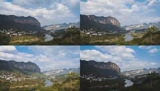 贵州山川村镇延时摄影高清在线视频素材下载