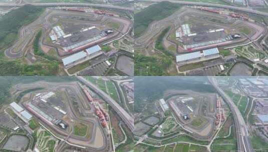 宁波国际赛车场大航拍高清在线视频素材下载