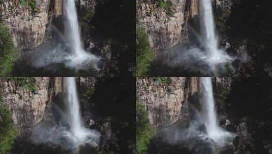 山谷悬崖瀑布旅行探险自然风景森林河流高清在线视频素材下载