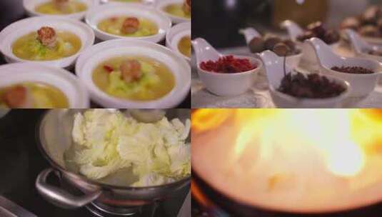 白菜鱿鱼煲汤砂锅煲汤营养美味海汤高清在线视频素材下载