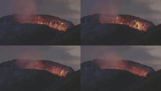 火山，熔岩流，火山，喷发高清在线视频素材下载