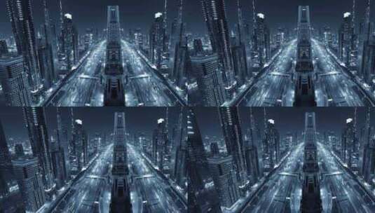 4K蓝调城市夜景高清在线视频素材下载