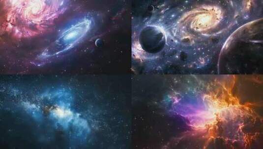 唯美浪漫宇宙星空星云视频背景 粒子光效高清在线视频素材下载