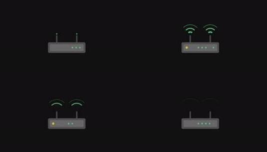 动画Wi-Fi路由器|带Alpha高清在线视频素材下载