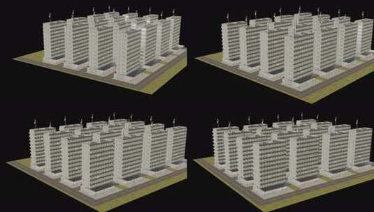 3D建筑项目动画Alpha通道HD高清在线视频素材下载