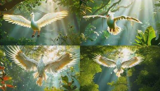 神鸟动画 玄鸟山海经上古神兽朱雀青鸾片头高清在线视频素材下载