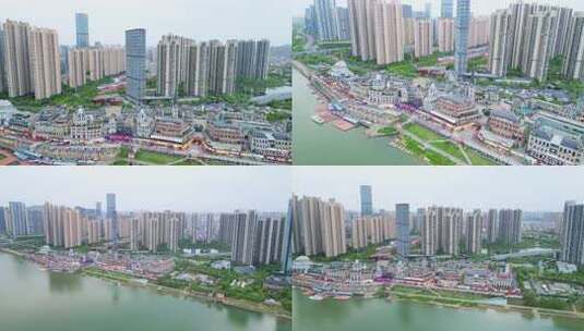 长沙渔人码头航拍 11高清在线视频素材下载