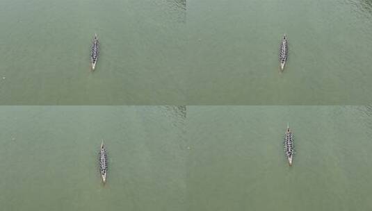 端午节赛龙舟比赛航拍龙舟俯拍龙舟划桨划船高清在线视频素材下载