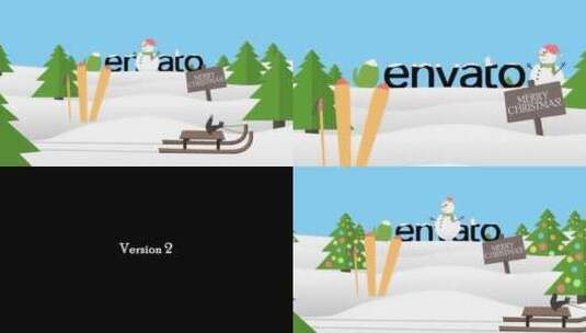 圣诞介绍清新动感卡通快乐假期AE模板高清AE视频素材下载
