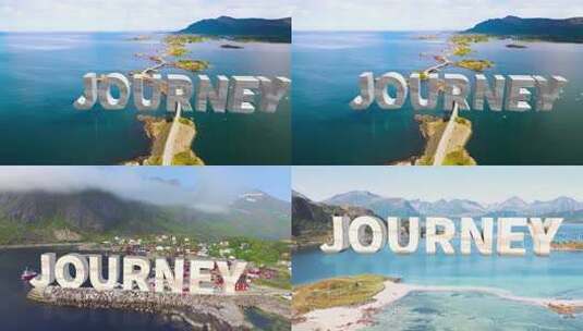 大气震撼实景合成三维文字旅游景区宣传片高清AE视频素材下载