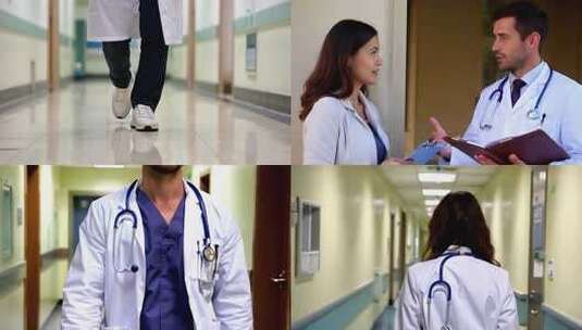 医院医生护士背影ai素材原创高清在线视频素材下载
