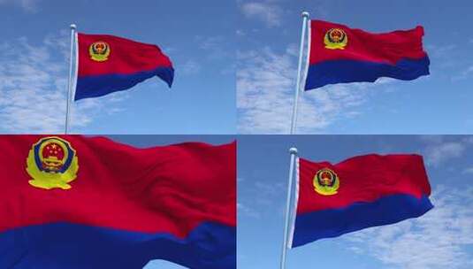 警旗飘扬高清在线视频素材下载