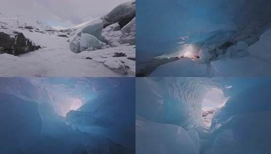 FPV穿越机无人机航拍雪景冰山冰川山脉高清在线视频素材下载