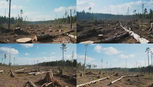 森林砍伐后的景象素材高清在线视频素材下载