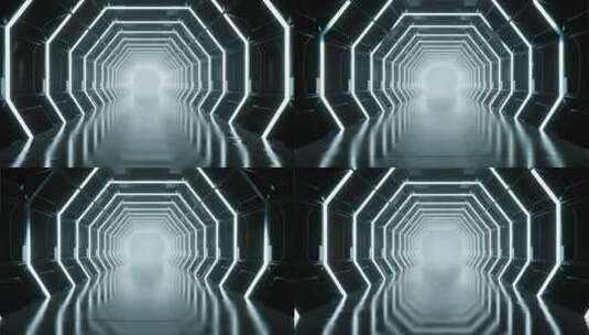 简约科技感白色隧道背景视频高清在线视频素材下载