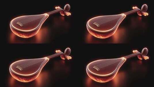 未来科技感琵琶光效展示高清在线视频素材下载