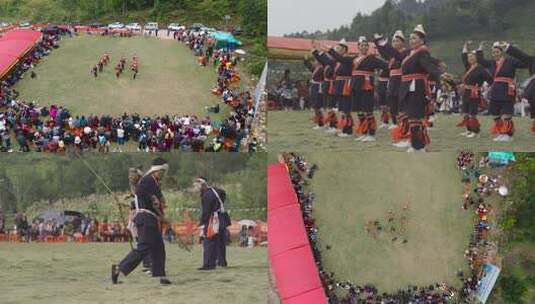 金秀瑶族盘王节民俗表演节目高清在线视频素材下载