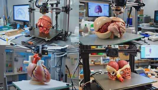 3D打印人体器官模型 医学3D打印技术高清在线视频素材下载