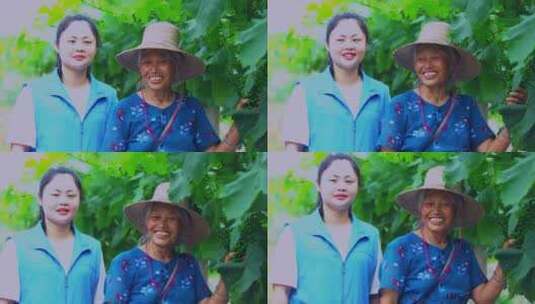 志愿者和农民笑脸高清在线视频素材下载