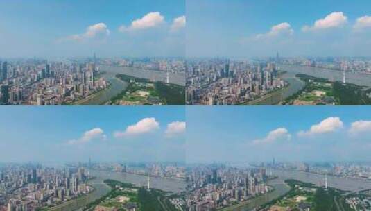 武汉夏日城市地标天际线风光高清在线视频素材下载