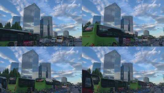 北京来广营科技园蓝天白云高清在线视频素材下载