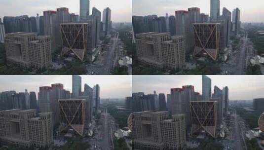 杭州新城CBD建筑航拍高清在线视频素材下载