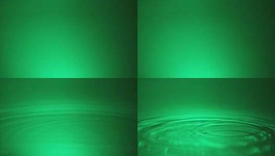 水滴落 涟漪 绿色 意境 5高清在线视频素材下载