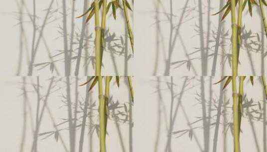 竹子和影子传统中国山水画意境高清在线视频素材下载