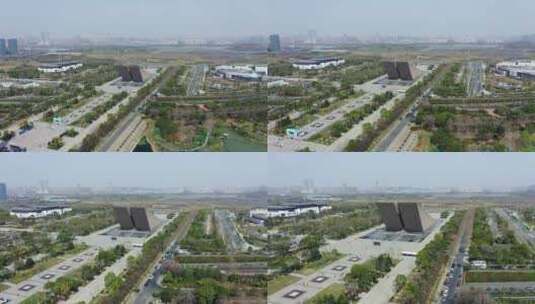 安徽省合肥市渡江战役纪念馆航拍高清在线视频素材下载