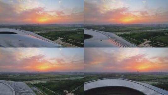 西安沣东国际足球场建设高清在线视频素材下载