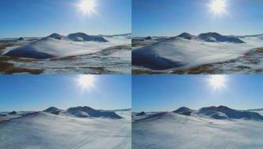 东北冰雪冰天雪地航拍高清在线视频素材下载