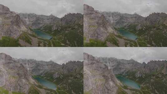 群山围绕的湖泊高清在线视频素材下载