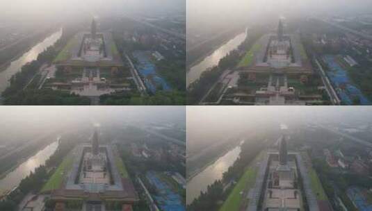 江苏南京大报恩寺历史建筑航拍高清在线视频素材下载