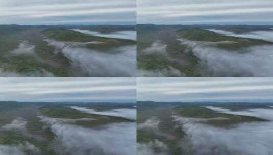 航拍山脉云雾缭绕高清在线视频素材下载