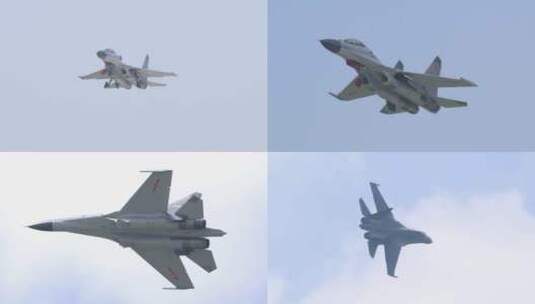 4K超稳：长春航展中国空军歼-11战机高清在线视频素材下载