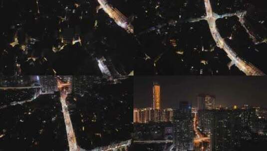 厦门思明区夜景航拍高清在线视频素材下载