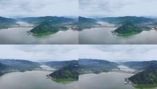 杭州临安青山湖航拍高清在线视频素材下载
