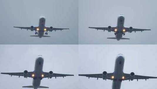 大型载人飞机客机飞行特写高清在线视频素材下载